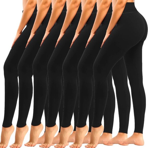 Jewelry - 7 Pack High Waisted Leggings for Women Tummy Control Soft Workout Yoga Pants Ful